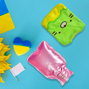 PremiumAV PremiumAV Green Kitty Hot Water Bag with Cover for Pain Relief & Warmth –  