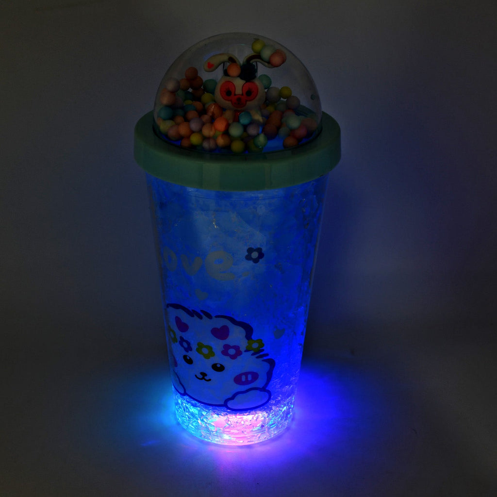 PremiumAV PremiumAV LED Light Unicorn Sipper Water Bottle Mason Jar Tumbler with Straw for Kids Glitter Sipper with Toy Drinking Cups for Boys and Girls School/ 