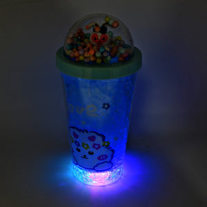 PremiumAV PremiumAV LED Light Unicorn Sipper Water Bottle Mason Jar Tumbler with Straw for Kids Glitter Sipper with Toy Drinking Cups for Boys and Girls School/ 