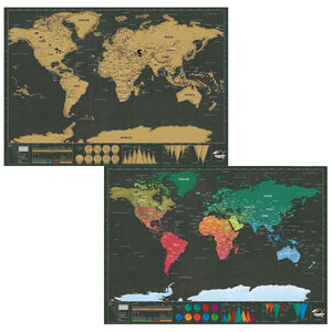 PremiumAV Scratch Off Map Interactive Vacation Poster World Travel Maps
