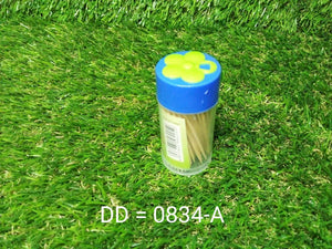 Wood Double Sided Toothpicks with Clear Plastic Storage Box
