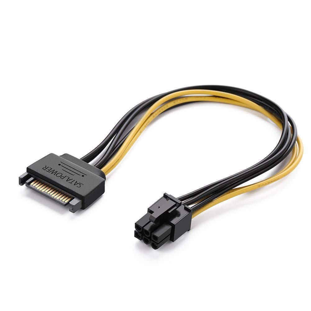BIGPLAYER BIGPLAYER BigPlayer SATA Cable 15PIN to 6PIN for PCI Express Card(8-Inches) –  