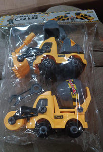 PremiumAV Engineering vehicles Nut Assembly Vehicle Toy, DIY Nut Assembly Vehicle Model Toy Highly Simulation Children Kids Car Model Toy Set (2 Pc Se  - PremiumAV