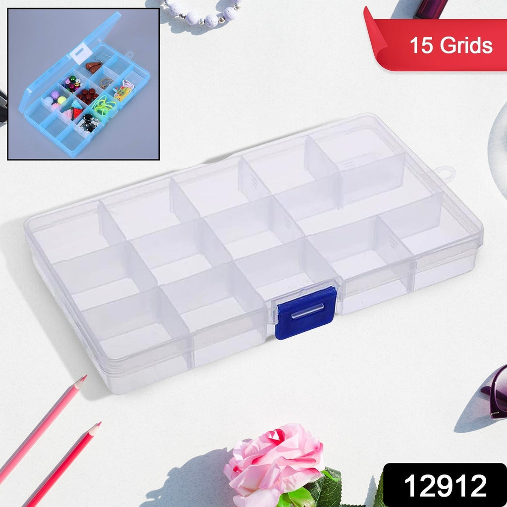 PremiumAV PremiumAV 15-Grid Clear Plastic Jewelry Organizer Box with Dividers (1 Pc) –  