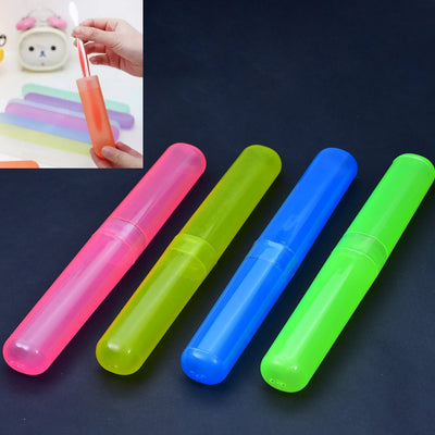 PremiumAV 4-Piece Anti-Bacterial Plastic Toothbrush Cover Set  Travel Holder Cases