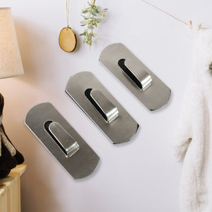 PremiumAV Self- Adhesive Hooks, Heavy Duty Wall Hooks Hangers Stainless Steel Waterproof Sticky Hooks for Hanging Robe Coat Towel Kitchen Bathroom and - PremiumAV