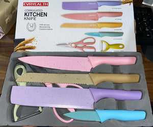 PremiumAV Corrugated 6Pc Kitchen Knife Set Professional Box Knife Set 6 Piece Forged Kitchen Knives with Box. - PremiumAV