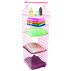 Multipurpose 5 Layer Folding Clothes Storage Racks||Closet for Students Wardrobe Shelves Socks, Scarf, t-Shirt, etc||Hanging Organizer Storage Holders & Racks  - PremiumAV