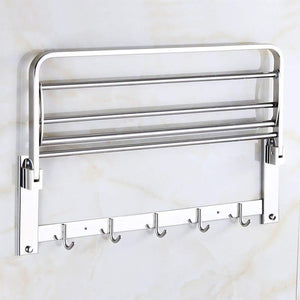 PremiumAV PremiumAV Bathroom Accessories Stainless Steel Folding Towel Rack –  