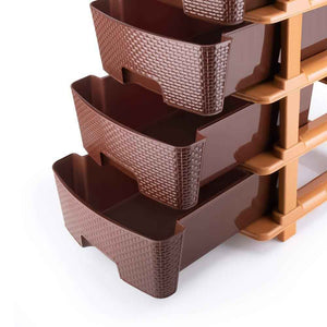 PremiumAV 5tier Plastic Modular Drawer System For Multiple Use (Brown colour)