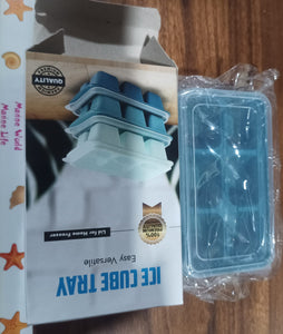 PremiumAV 6 Grid Silicone Ice Tray Used In All Kinds Of Places Like Household Kitchens For Making Ice From Water And Various Things And All With Color - PremiumAV