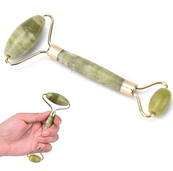 PremiumAV PremiumAV Smooth Facial Roller & Massager Natural Massage Jade Stone –  