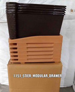 PremiumAV 5tier Plastic Modular Drawer System For Multiple Use (Brown colour)