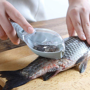 Fish scale scraper and skin peeler tool for kitchen use.