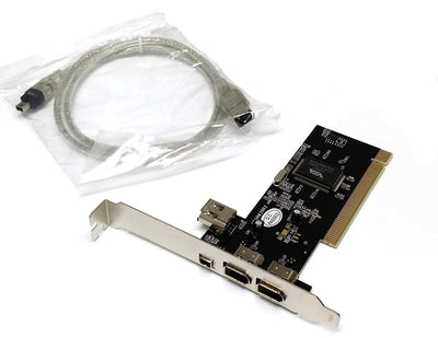 PremiumAV PCI Firewire Card – 3 Ports IEEE 1394 High-Speed Firewire 400 Adapter for PC, Ideal for Digital Cameras, External Drives, and More