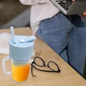PremiumAV 2 In1 Portable Crusher Juicer With Handle & Straw for Smoothie Sipper USB Rechargeable (340 ml) 6 Stainless Steel Blades Compact Juicer Mixe  - PremiumAV