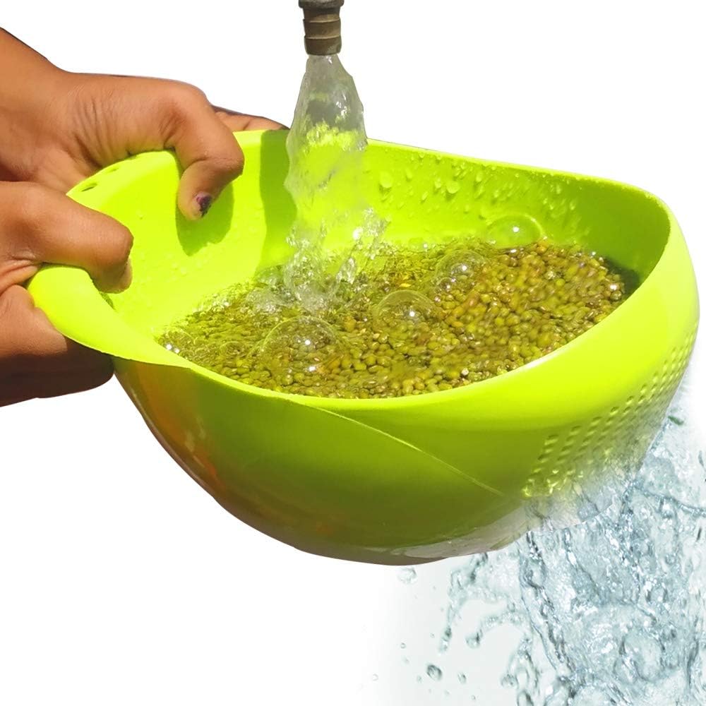 PremiumAV PremiumAV Virgin Rice Bowl Durable Plastic Strainer, Water Strainer | Vegetable & Fruits Washing Bowl –  