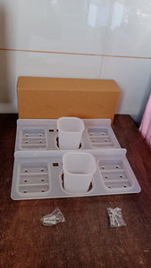 4 in 1 Plastic Soap Dish and plastic soap dish tray used in bathroom and kitchen purposes.  - PremiumAV