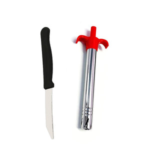 Stainless Steel Electronic Gas Lighter and Knife (2 in 1)  - PremiumAV