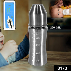 PremiumAV Ganesh Stainless Steel Baby Feeding Bottle, Milk Bottle for New Born / Infants / Toddler Up to 3 Years, BFA Free (250 ML Approx) - PremiumAV