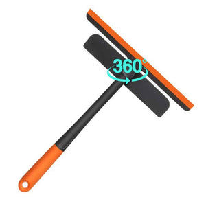 PremiumAV PLASTIC 3 IN 1 ROTATABLE DOUBLE SIDE DESIGN CLEANING BRUSH GLASS WIPER FOR GLASS WINDOW, CAR WINDOW, MIRROR, FLOOR (MULTICOLOR)