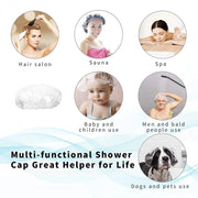 Disposable shower caps used for multipurpose hair protection, including during beauty routines.