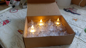 PremiumAV 12 Pcs Flameless and Smokeless Decorative Acrylic Candles Transparent Led Tea Light Candle for Gifting, House, Diwali, Christmas, Festival, - PremiumAV