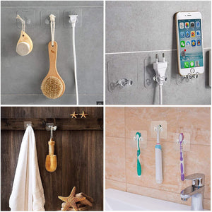PremiumAV Transparent Multi-Function Wall Storage Hooks - PremiumAV