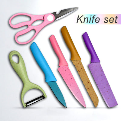 PremiumAV Corrugated 6Pc Kitchen Knife Set Professional Box Knife Set 6 Piece Forged Kitchen Knives with Box.
