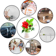 Elegant artificial rose plant with a sleek pot, ideal for gifting and decor.