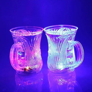 PremiumAV LED Light-Up Party Cups - Flashing Water-Activated Drinking Glasses with Handle (2-Piece)  - PremiumAV