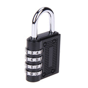 A hand demonstrating the compact size of the 4-digit combination lock.