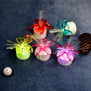 PremiumAV Fiber Optic Light, Mini Color Change LED Table Centerpieces, Light Up Candle - Pack of 12