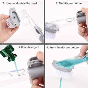 Automatic Liquid Dispenser Dish Clean Brush Scrubber