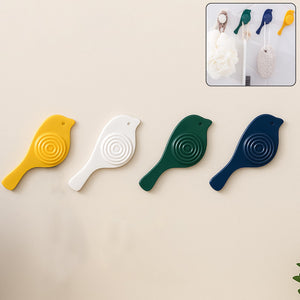 Bird Hook self Adhesive Hooks Wall Mounted Hook Shower Towel Hook Hat Hooks Rack Coat Hook Door Back Hook Adhesive Hooks for Wall Novelty Wall Hook (4 Pc Set)