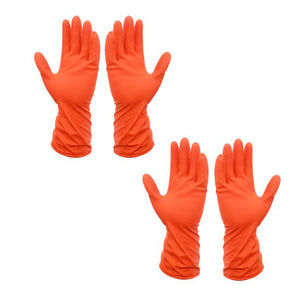 PremiumAV PremiumAV 2 Pair Large Orange Gloves For Types Of Purposes Like Washing Utensils, Gardening And Cleaning Toilet Etc. –  