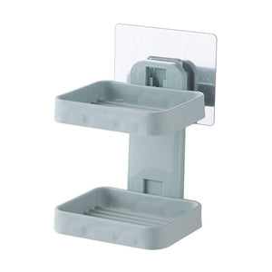 PremiumAV PremiumAV Plastic Double Layer - Soap Stand, Holder, Wall Soap Box Sturdy Vacuum Dispenser Tray –  