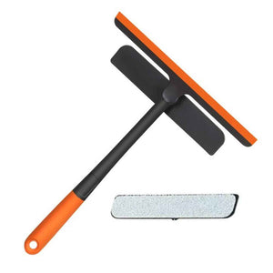 PremiumAV PLASTIC 3 IN 1 ROTATABLE DOUBLE SIDE DESIGN CLEANING BRUSH GLASS WIPER FOR GLASS WINDOW, CAR WINDOW, MIRROR, FLOOR (MULTICOLOR)