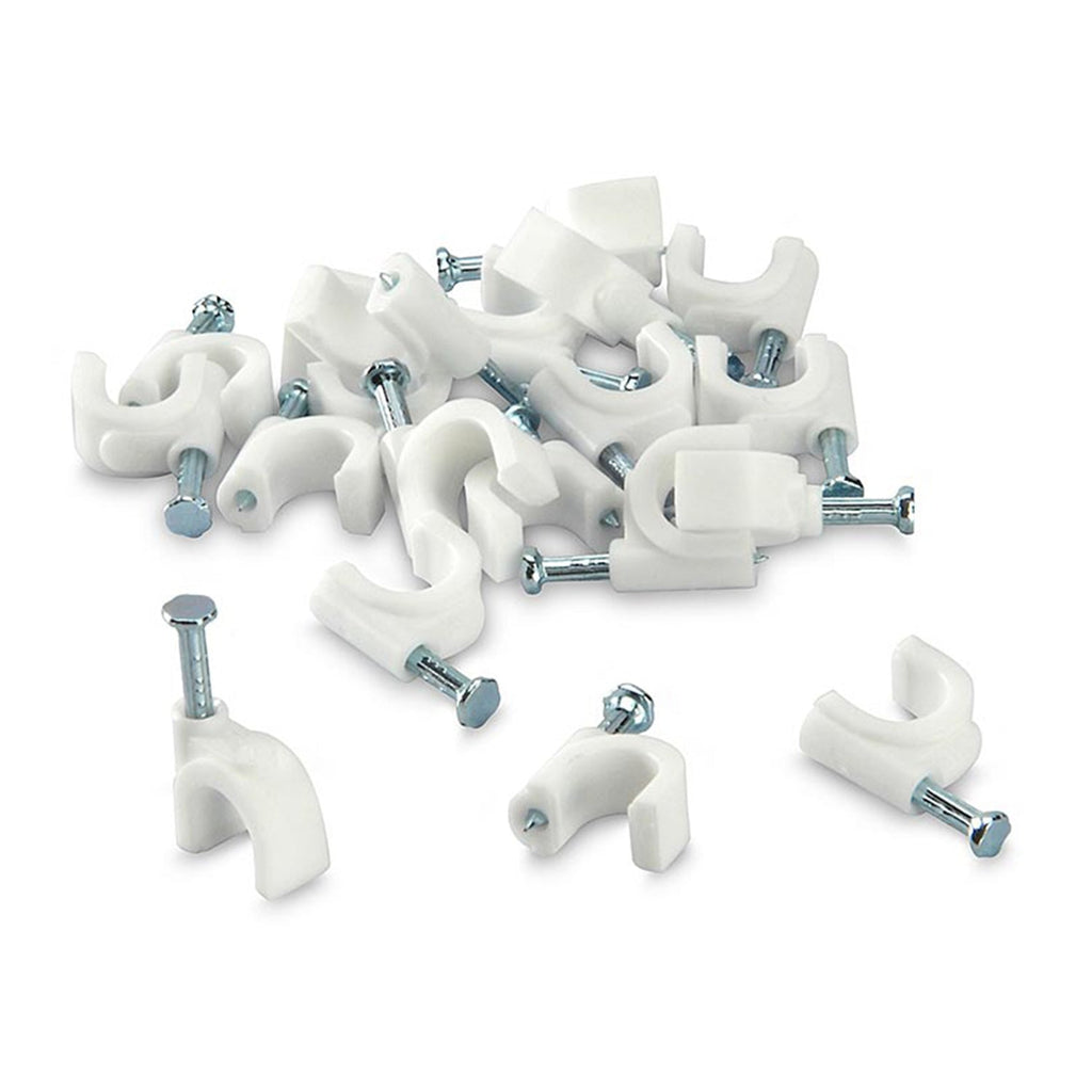 PremiumAV PremiumAV 100 Pc 6 MM Cable Clip used in all kinds of wires to make them stuck and holded in walls etc. –  