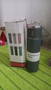 PremiumAV Stainless Steel Vacuum Insulated Water Bottle With Coffee / Tea Mug (500 ML) - PremiumAV