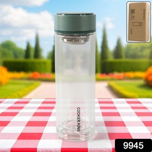 PremiumAV Double Wall Glass Infuser Tea Mug (280ml Approx / 1 Pc) - PremiumAV