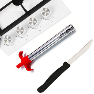 Stainless Steel Electronic Gas Lighter and Knife (2 in 1)  - PremiumAV