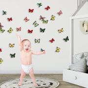 Butterfly 3D Illusion Night Lamp shining in a dimly lit room
