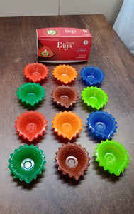 PremiumAV Silicone Diya for Diwali Attractive Design Colourful Diya Combo (12 Pcs Set) - PremiumAV