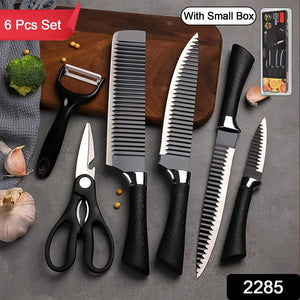 Stainless Steel Knife Set With Chef Peeler And Scissor (6 Pieces)  - PremiumAV