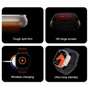 PremiumAV T800 Ultra Smart Watch for Men & Women, 1.99 Inch Digital Display, Bluetooth Calling Smartwatch with Fitness Tracker, Heart Rate & Sleep Monitor, Sports Modes, Orange Band