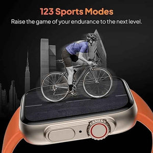 PremiumAV S9 Ultra Smart Watch Series 9, 1.99 Inch HD Display, Bluetooth Calling Smartwatch for Men & Women with Fitness Tracker, Heart Rate & Sleep Monitor, Sports Modes, Orange Strap