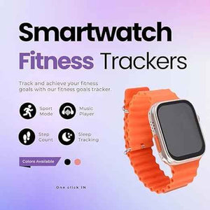 PremiumAV T900 Ultra Smart Watch for Men & Women, 2.09 Inch Infinite Display Smartwatch with Wireless Charging, Bluetooth Calling, Fitness Tracker with Heart Rate & Sleep Monitor, Sports Modes, Orange