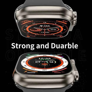 PremiumAV T900 Ultra Smart Watch for Men & Women, 2.09 Inch Infinite Display Smartwatch with Wireless Charging, Bluetooth Calling, Fitness Tracker with Heart Rate & Sleep Monitor, Sports Modes, Orange