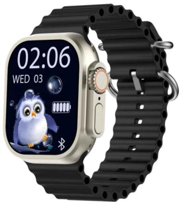 PremiumAV Ultra-2 Smart Watch for Men & Women, 2.05 Inch HD Display Smartwatch with Bluetooth Calling & Speaker, Fitness Tracker with Heart Rate & Sleep Monitor, Sports Modes, Black Strap(52mm)